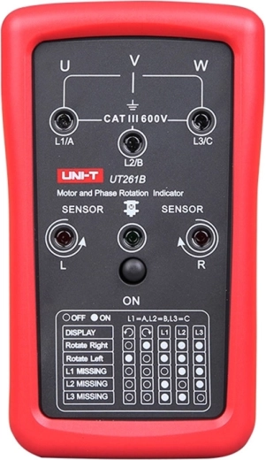 Uni-T UT261B tester voor fasevolgorde en draairichting van de motor