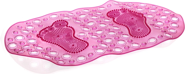 Antislip badmat FEETS 67 × 35 cm, transparant roze