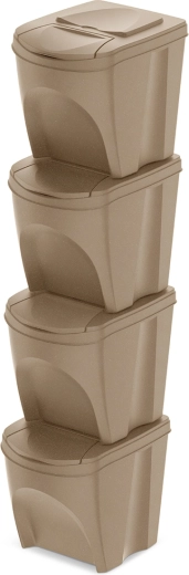 Set sorteervakken Sortibox Eco Wood 4×25 l – naturo eco