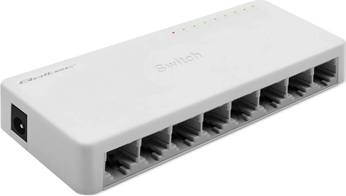 Netwerk switch 8× RJ45, gigabit LAN, Qoltec