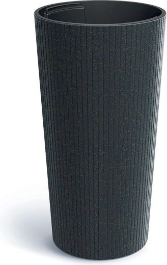 Bloempot Lamia slim eco wood antraciet