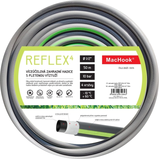 tuinslang Reflex4 1/2" 50 m grijs‑groen