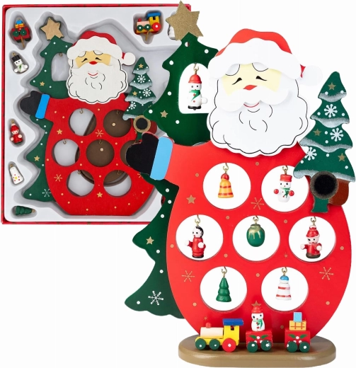 Houten kerstdecoratie Santa Claus voor op tafel