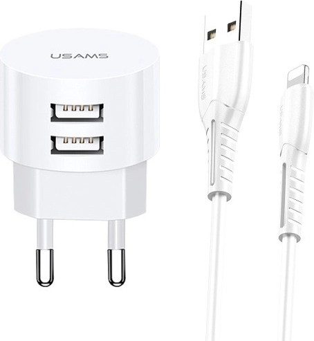 Netlader USAMS T20 met 2x USB 2,1A Lightning