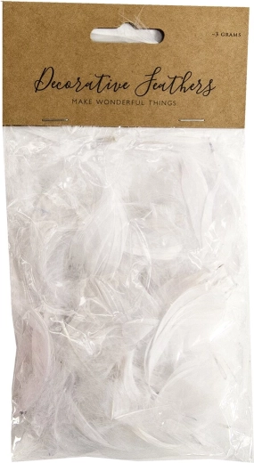 Decoratieve witte veertjes 3 g