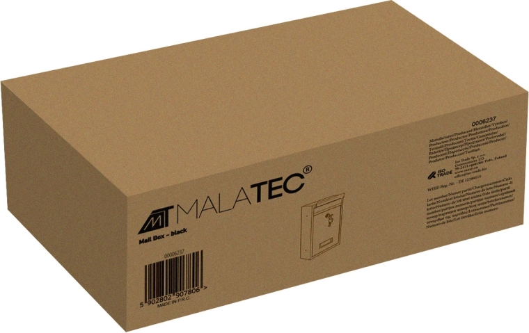 Brievenbus Malatec zwart