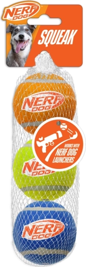 Nerf Dog piepende tennisballen voor honden, 3 stuks