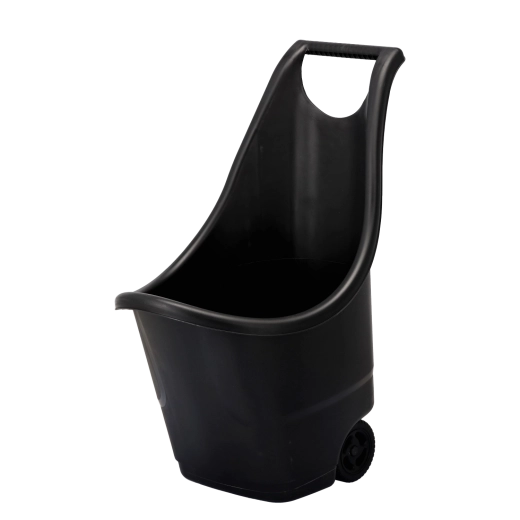 Multifunctionele tuinkar met wielen 50 l zwart