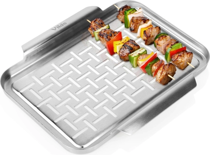 Geperforeerde grillplaat van roestvrij staal Vilde 29,5 × 25,5 cm