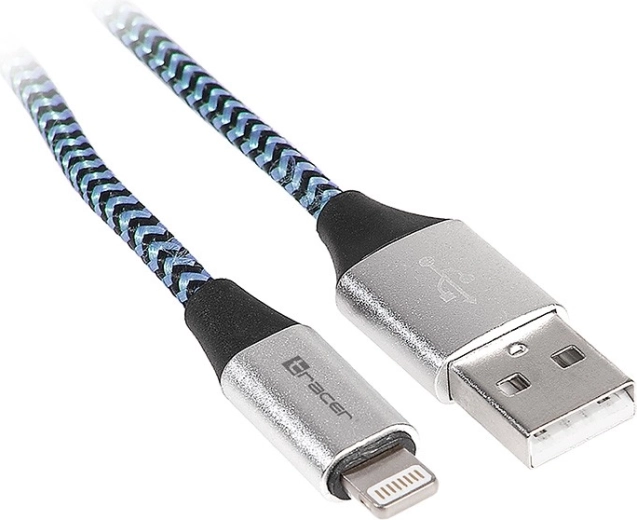 Netkabel USB 2.0 Lightning iPhone zwart-blauw 1 m