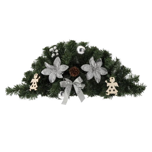 Hangende kerstdecoratie 60 cm – zilverkleurig