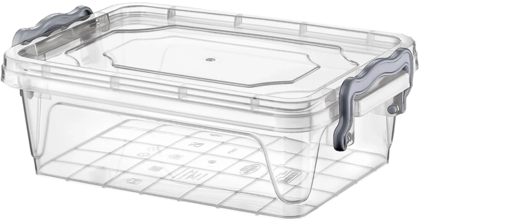 Kunststof container Multi Box 1,2 l met deksel en clips