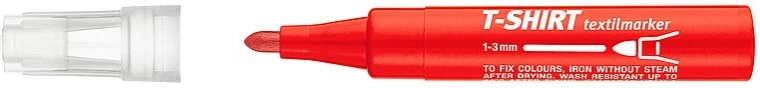 Textielstift rood met ronde punt