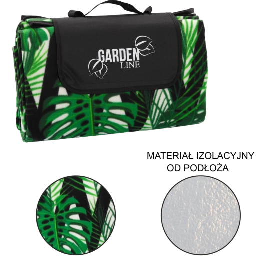 Picknickkleed 200 × 200 cm met isolerende onderlaag Monstera