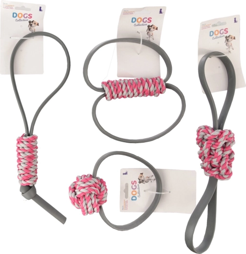 Touwspeeltje voor hond met knoop (assortiment 4 varianten)