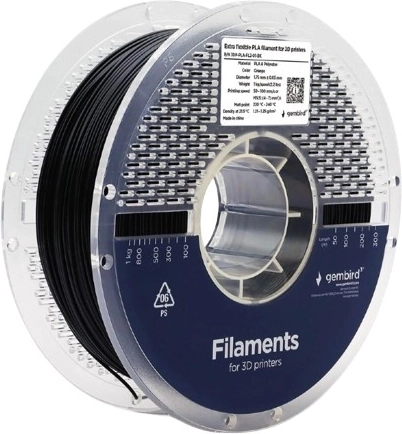 Extra flexibel PLA-filament 1,75 mm 1 kg zwart