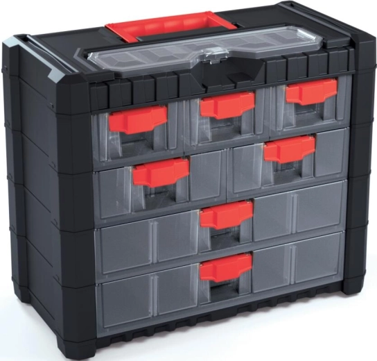 Kunststof werkplaatskast CARGO met organizer 7+1, 400 × 200 × 326 mm