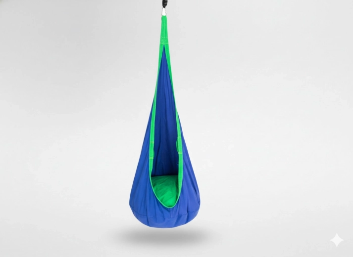 Hangende kinderkokonstoel 70 × 150 cm blauw