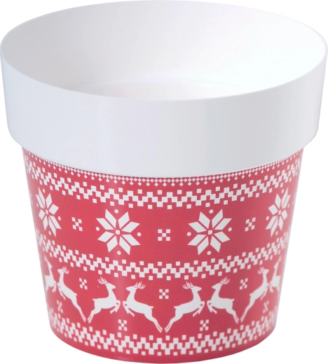 bloempot met print, diameter 12 cm, kunststof, motief s2