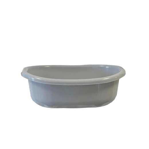 Ovale plastic kom met handgrepen 12 l – grijs