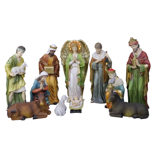 Kerstset decoratieve beeldjes met verlichting 50 cm (11 stuks)