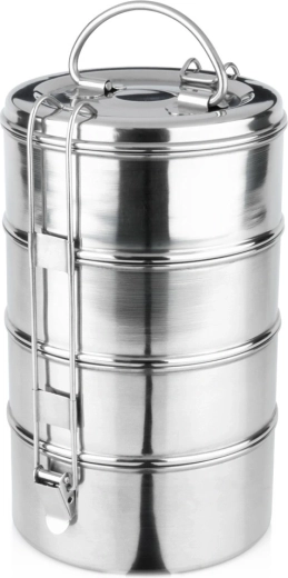 Roestvrijstalen 4-laagse eetdrager Vilde 4×900 ml