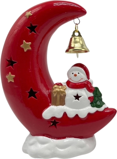 Keramische sneeuwpop op de maan met LED-verlichting