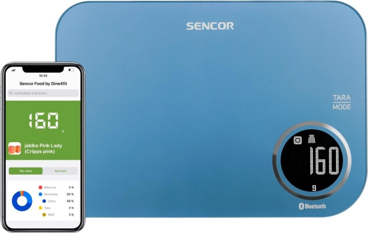 Sencor slimme keukenweegschaal met Bluetooth