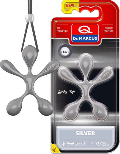 Dr. Marcus Lucky Top luchtverfrisser voor in de auto Silver