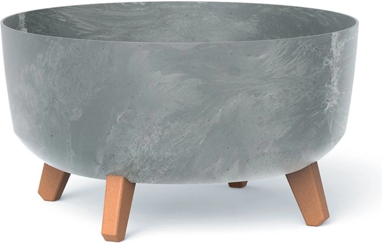 Bloempot Prosperplast Gracia Low met betoneffect 38 cm, grijs