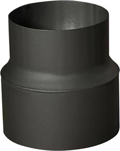 Rookpijpreductie 180/130 mm, lengte 160 mm, dikte 1,5 mm, zwart