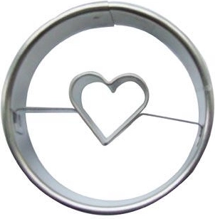 Uitsteekvormpje voor koekjes rondje met hartje