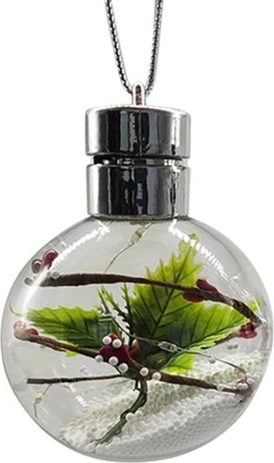 Kerst hangende LED-bal 8 cm – mix van motieven