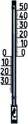 TFA buiten analoge thermometer van kunststof, zwart