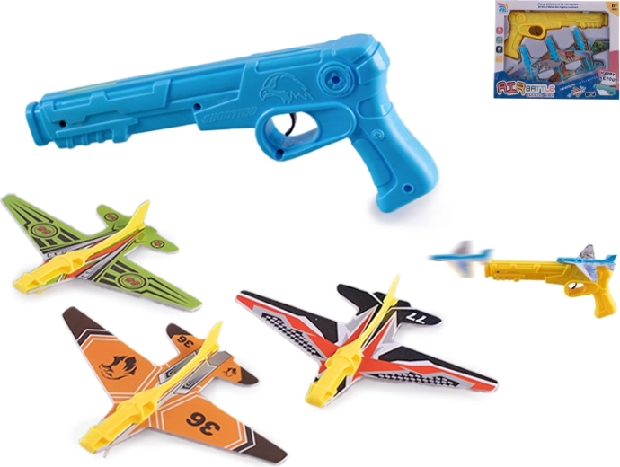 Pistool voor het afschieten van schuimvliegtuigen – leuke kinderset