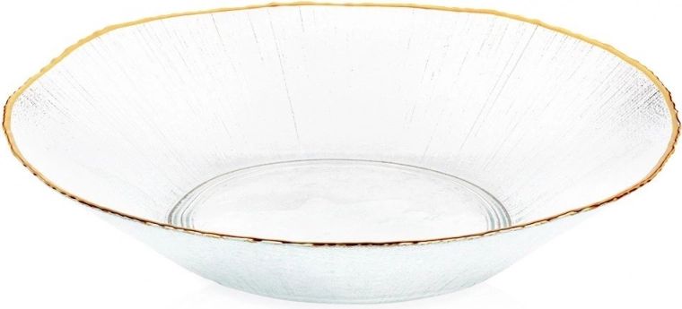 Glazen slakom met gouden rand 29,5 cm, 1,6 l