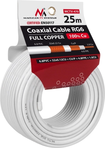 Coaxkabel RG6 Maclean 25 m