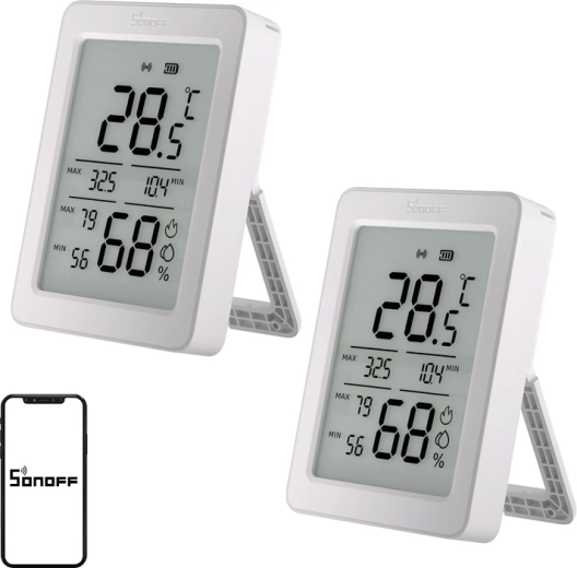Sonoff AirGuard TH ZigBee temperatuur- en vochtigheidssensor met LCD-display (2 stuks)