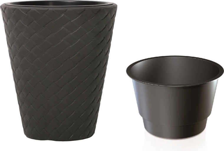 Bloempot Matuba met inzetstuk 30 cm antraciet