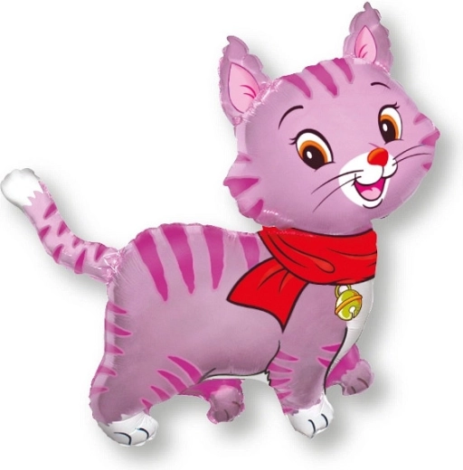 Folieballon Mooie kitten roze