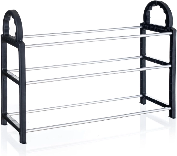 Schoenenrek Bolton met 3 niveaus 65 × 17 × 42 cm zwart