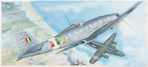 Plastic modelvliegtuig Fiat G.55 1:48