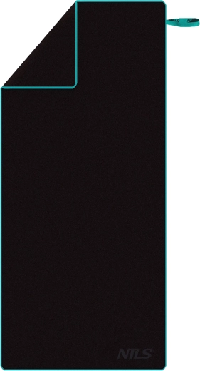 Snel drogende microvezelhanddoek NILS zwart/blauw 200 × 90 cm