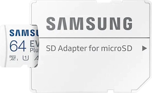 Geheugenkaart SAMSUNG microSD 64 GB EVO Plus + adapter