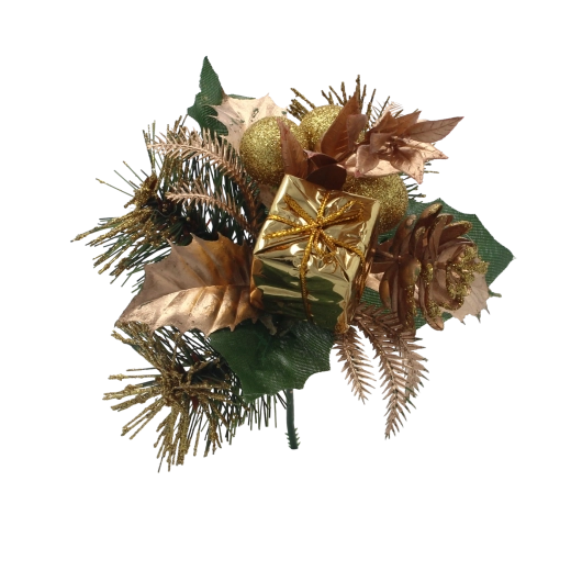 Gouden kerstdecoratieve takje 18 cm