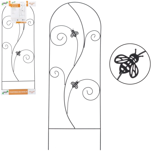 Metalen tuinlatwerk voor klimplanten 60 × 167 cm, zwart