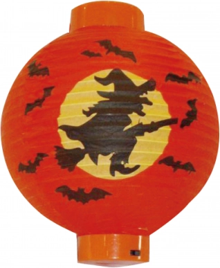 Decoratieve lampion heks Halloween 20 cm op batterijen