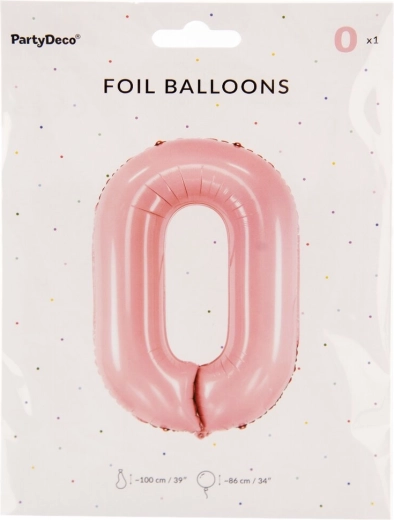 Folieballon cijfer 0 86 cm – Roze
