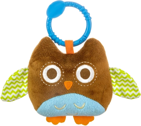 Pluchen hangende uil Happy owl bruin