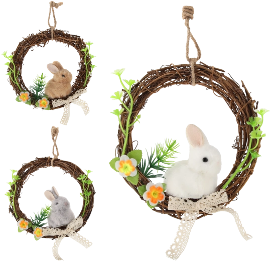 Paaskrans met konijntje 15 × 15 cm